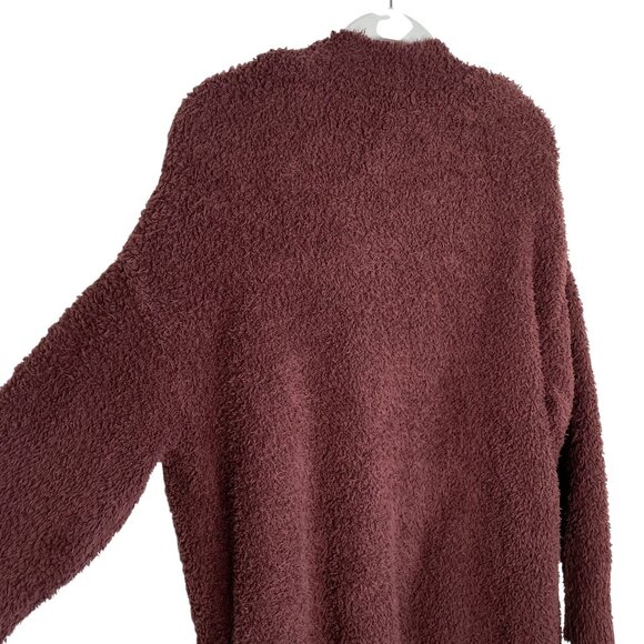 Barefoot Dreams CozyChic Burgundy Open Front Cardigan, S/M - Picture 4 of 7